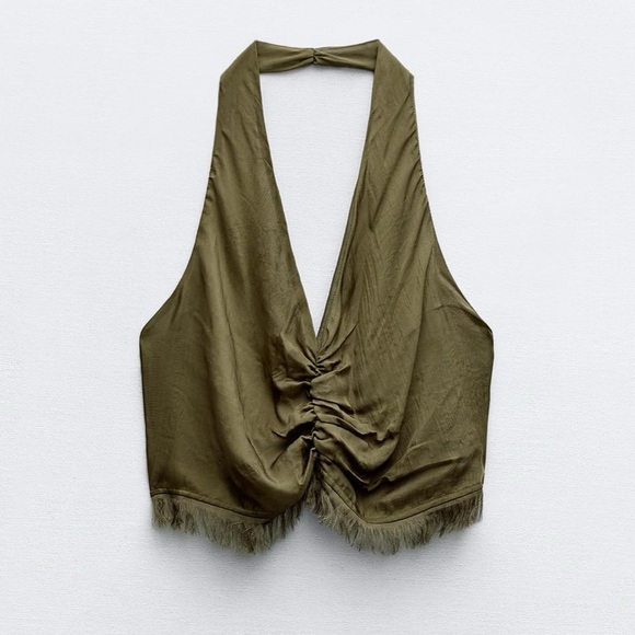 frayed asymmetrical halter top zara - Picture 3 of 4